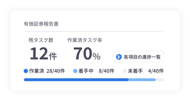 有価証券報告書のタスク進捗